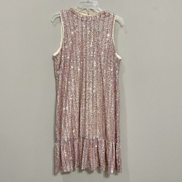 Julia Jordan Sleeveless Sequin Trapeze Dress Metallic Evening Sz 16 Multi-color - Picture 2 of 10